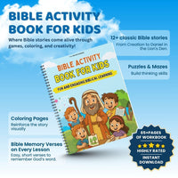 Bible Activity Book for Kids: 12+ Classic Stories, Games, Coloring & Fun Learning