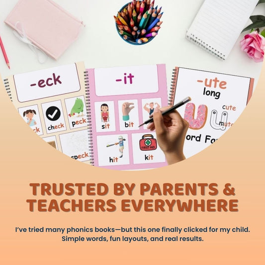 3-in-1 Learn to Read Workbook (Ages 2–6) – Short Vowels, Long Vowels & Sight Words