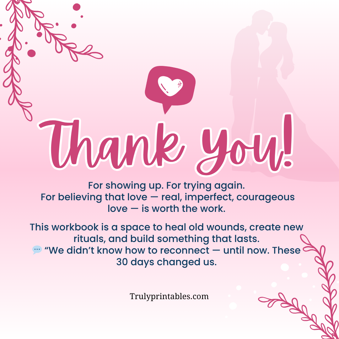 Bound by Love: 30-Day Couples Relationship Reset Workbook β Rebuild Trust, Deepen Emotional Connection & Communicate with Care