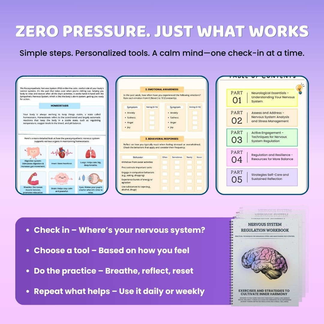 Nervous System Regulation Workbook β Calm Your Body, Soothe Your Mind (Digital PDF)
