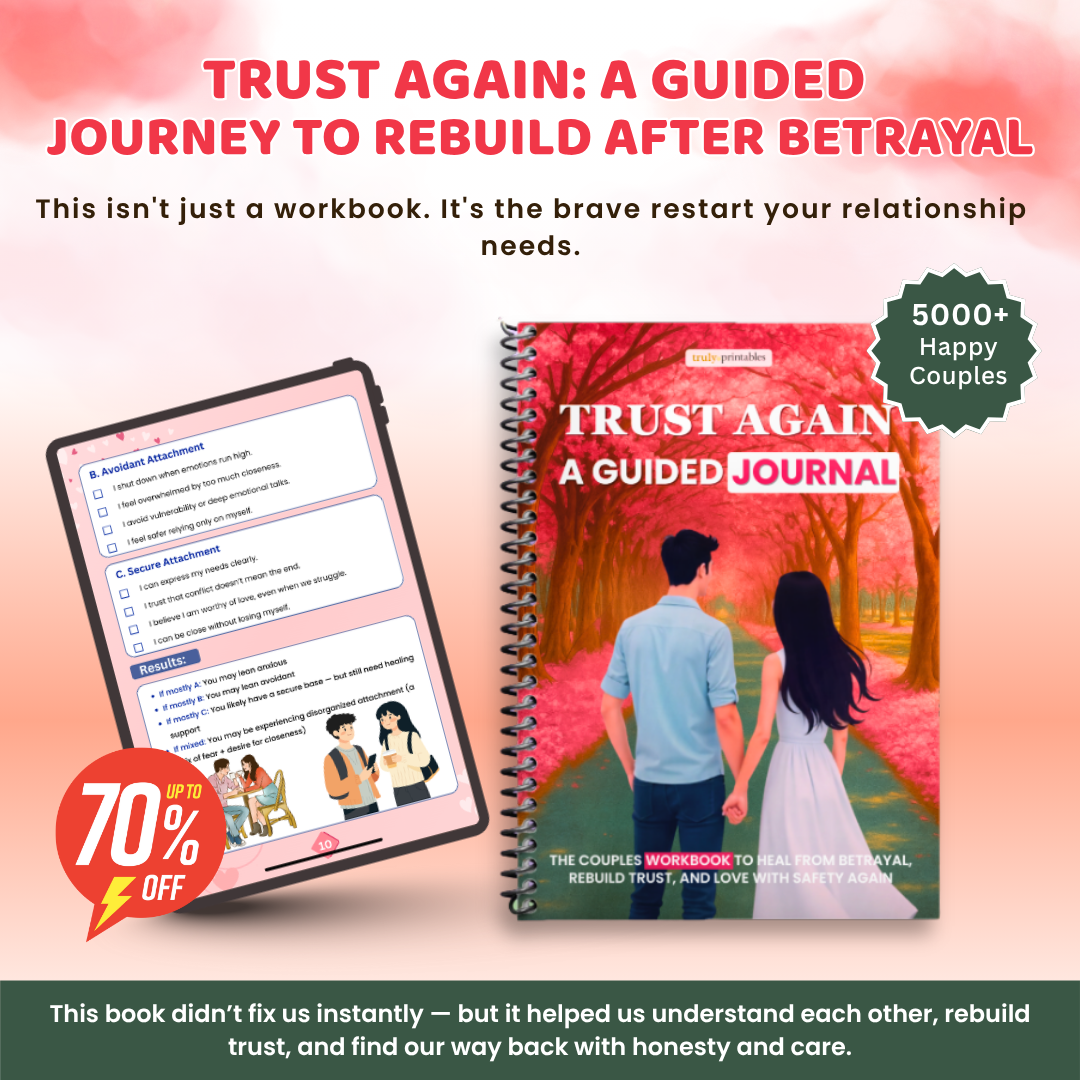Trust Again β Guided Couples Workbook to Heal After Betrayal, Rebuild Trust & Love Safely