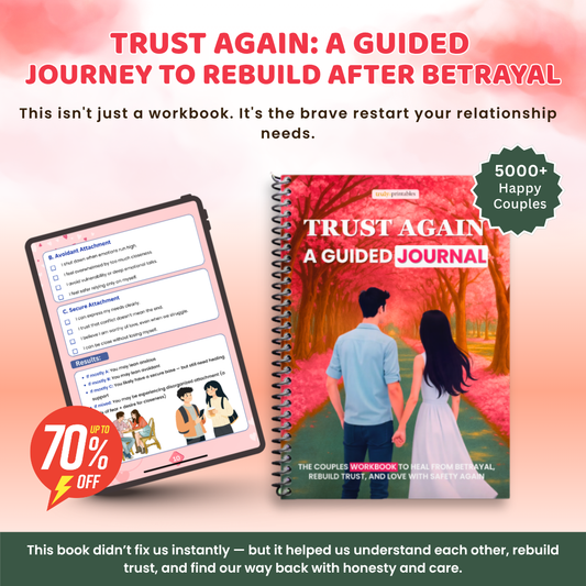 Trust Again — Guided Couples Workbook to Heal After Betrayal, Rebuild Trust & Love Safely