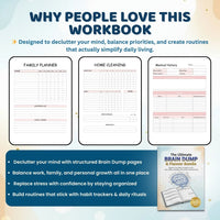 ADHD Brain Dump & Productivity Planner | 320+ Editable Printable Pages | Daily, Weekly, Monthly, Health, Finance & Goal Organizer