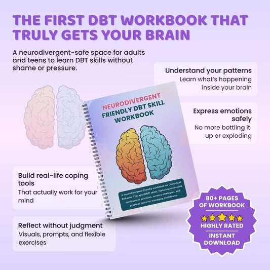 Neurodivergent Friendly DBT Skills Workbook for Teens & Adults – Build Real Coping Tools Without Shame