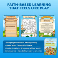 Bible Activity Book for Kids: 12+ Classic Stories, Games, Coloring & Fun Learning