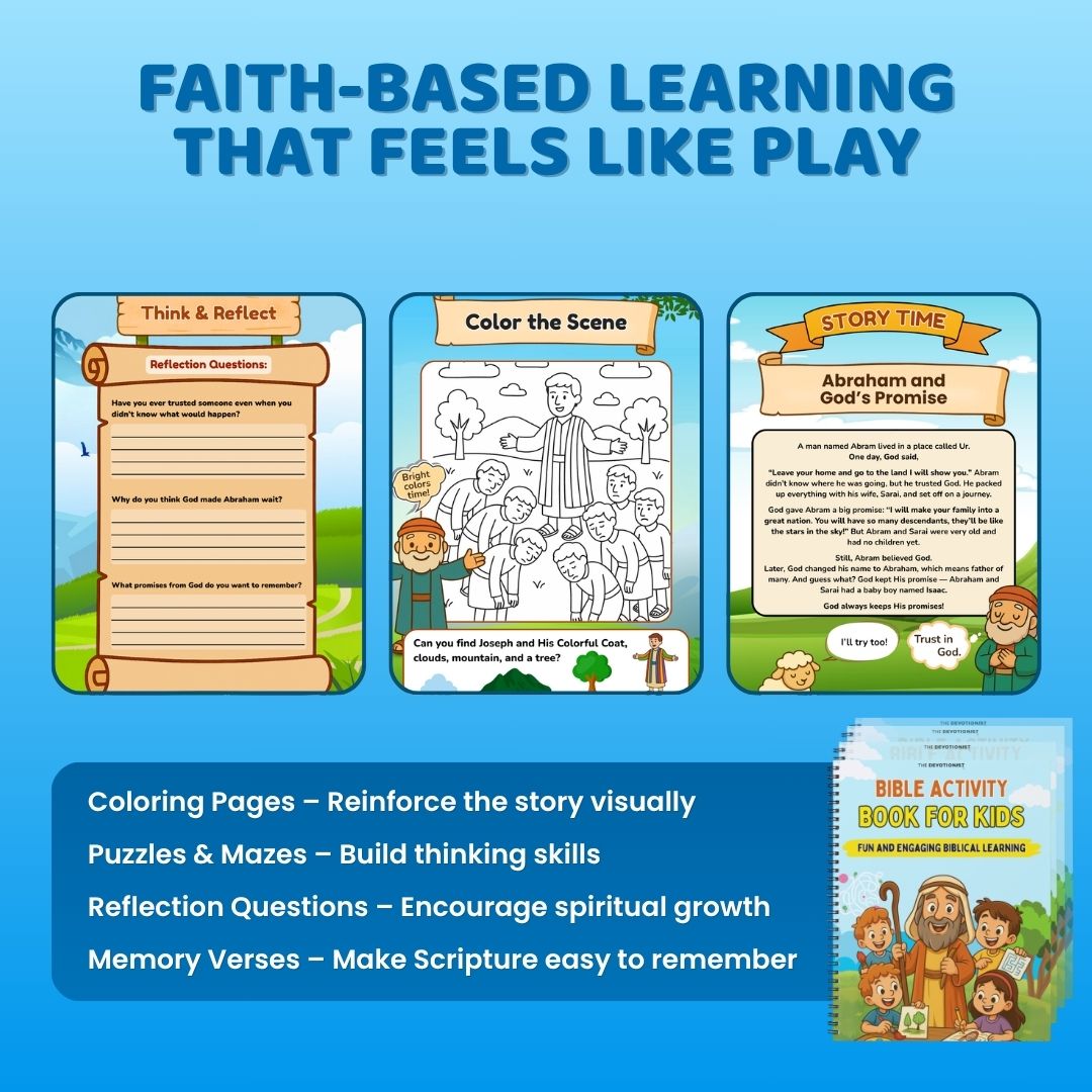 Bible Activity Book for Kids: 12+ Classic Stories, Games, Coloring & Fun Learning