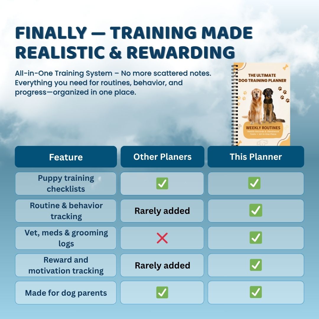 The Ultimate Dog Training Planner β Digital PDF for Behavior, Health & Routines