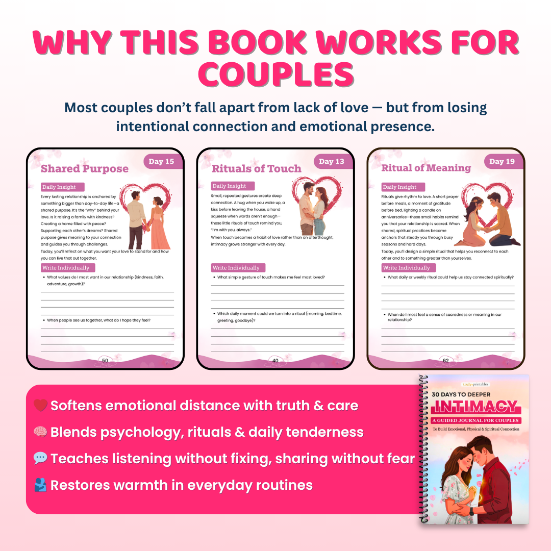30 Days to Deeper Intimacy β Guided Couples Journal to Build Emotional, Physical & Spiritual Connection