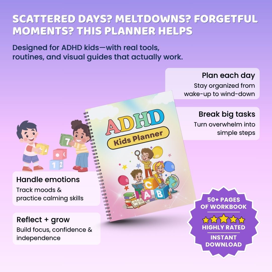 ADHD Kids Daily Planner β Focus, Emotions & Life Skills Tracker (Digital Download)