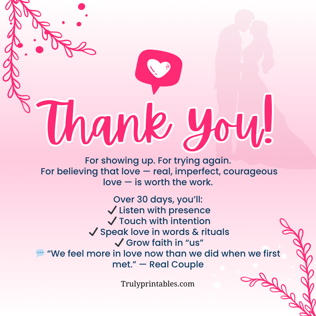 30 Days to Deeper Intimacy β Guided Couples Journal to Build Emotional, Physical & Spiritual Connection