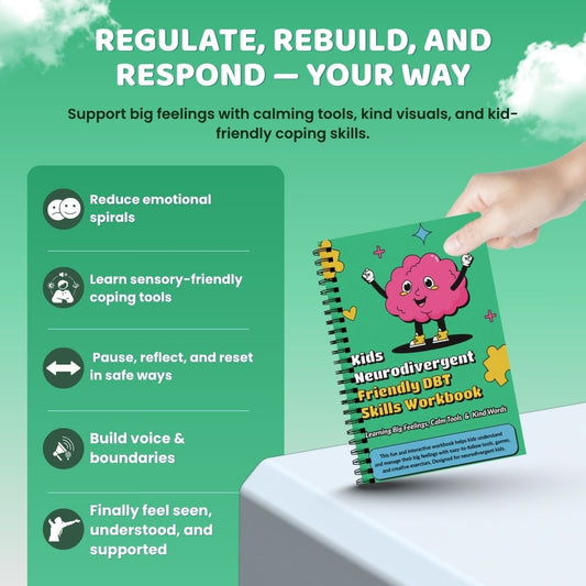 Kids Neurodivergent Friendly DBT Skills Workbook (Digital PDF) – Calm Tools, Big Feelings & Emotional Growth