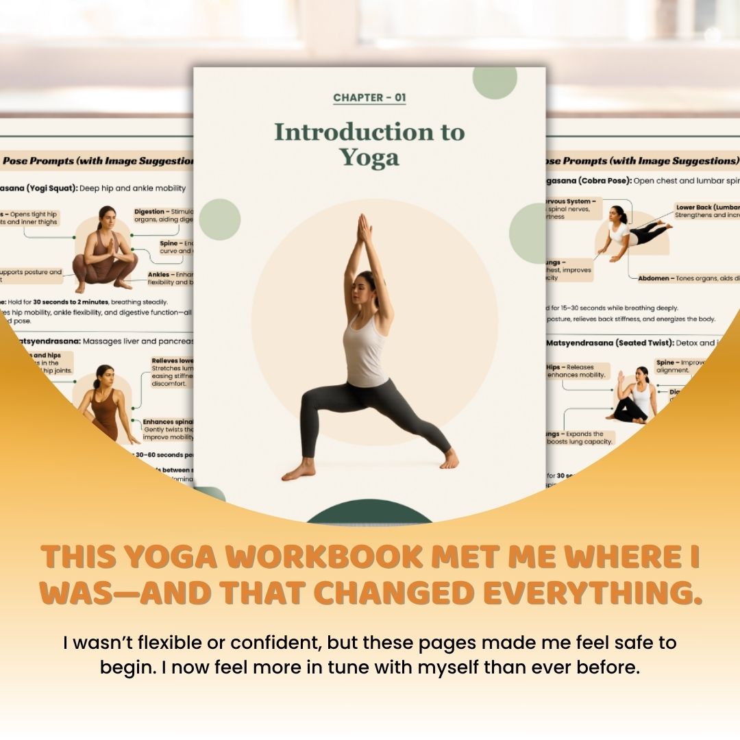 Healing Through Yoga Workbook β Gentle Daily Practices for Emotional & Physical Wellbeing