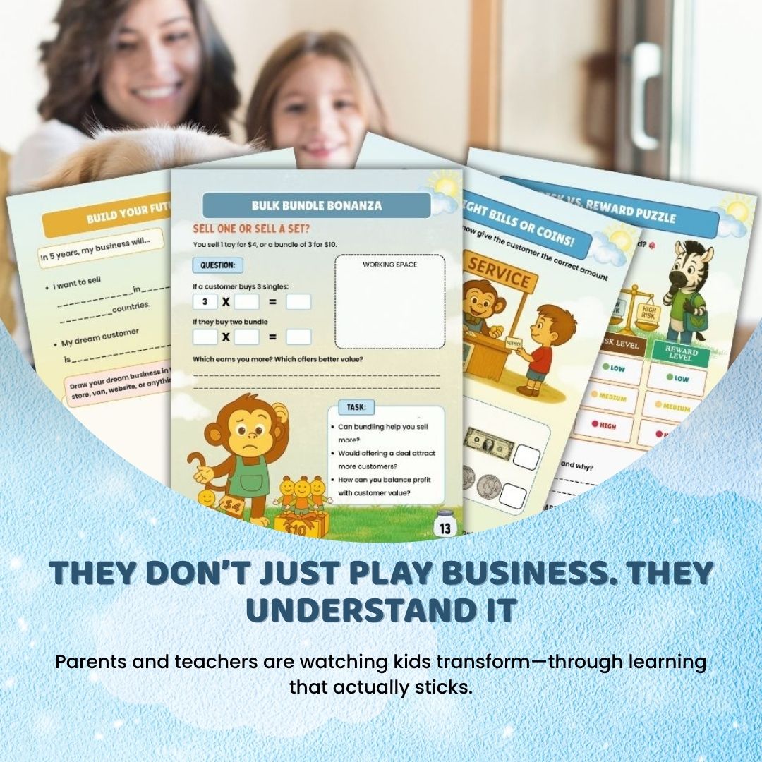 Young Hustlers: 4-Level Kids Business Bundle (Level 1β4) β Learn, Launch, Lead & Reflect