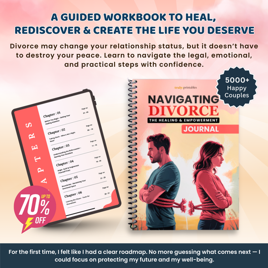 Navigating Divorce — Healing & Empowerment Journal | Legal, Emotional & Practical Roadmap After Separation