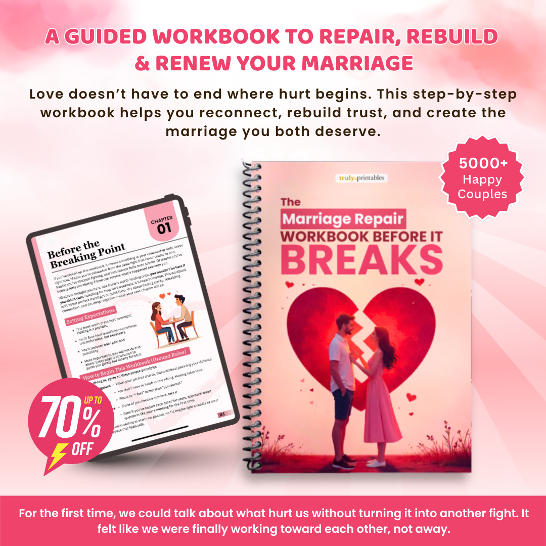 The Marriage Repair Workbook (Before It Breaks) β Reconnect, Rebuild Trust & Create a Future Together