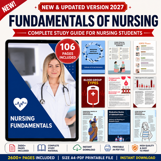 Nursing School Notes 4400+ Pages, Nclex Study Guide | MedSurg | Pharmacology | Digital Download
